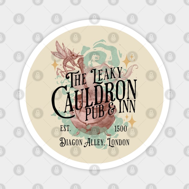 The Leaky Cauldron Pub and Inn Magical Drinks Design Magnet by Joaddo